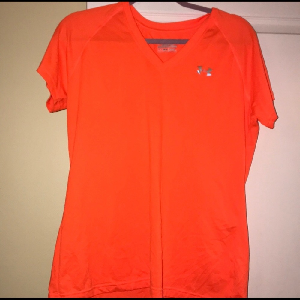 Neon Orange Womens Under Armour Shirt